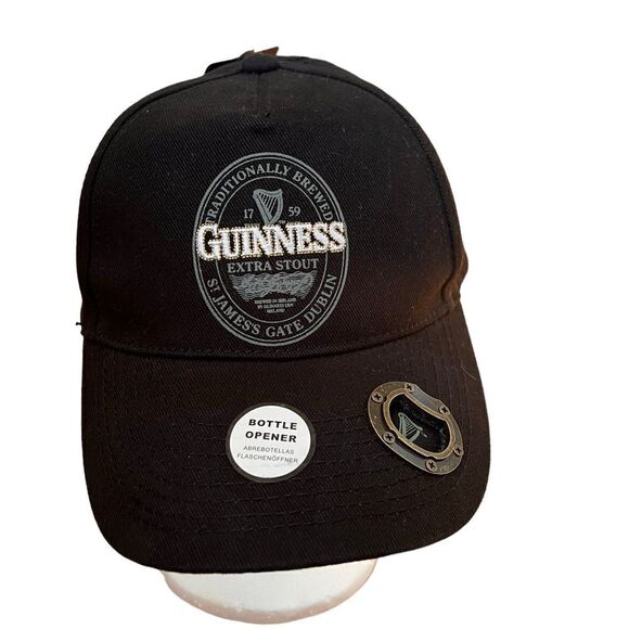 Guinness Official Merchandise Extra Stout Label Bottle Opener Cap Men's Hat - Picture 1 of 6